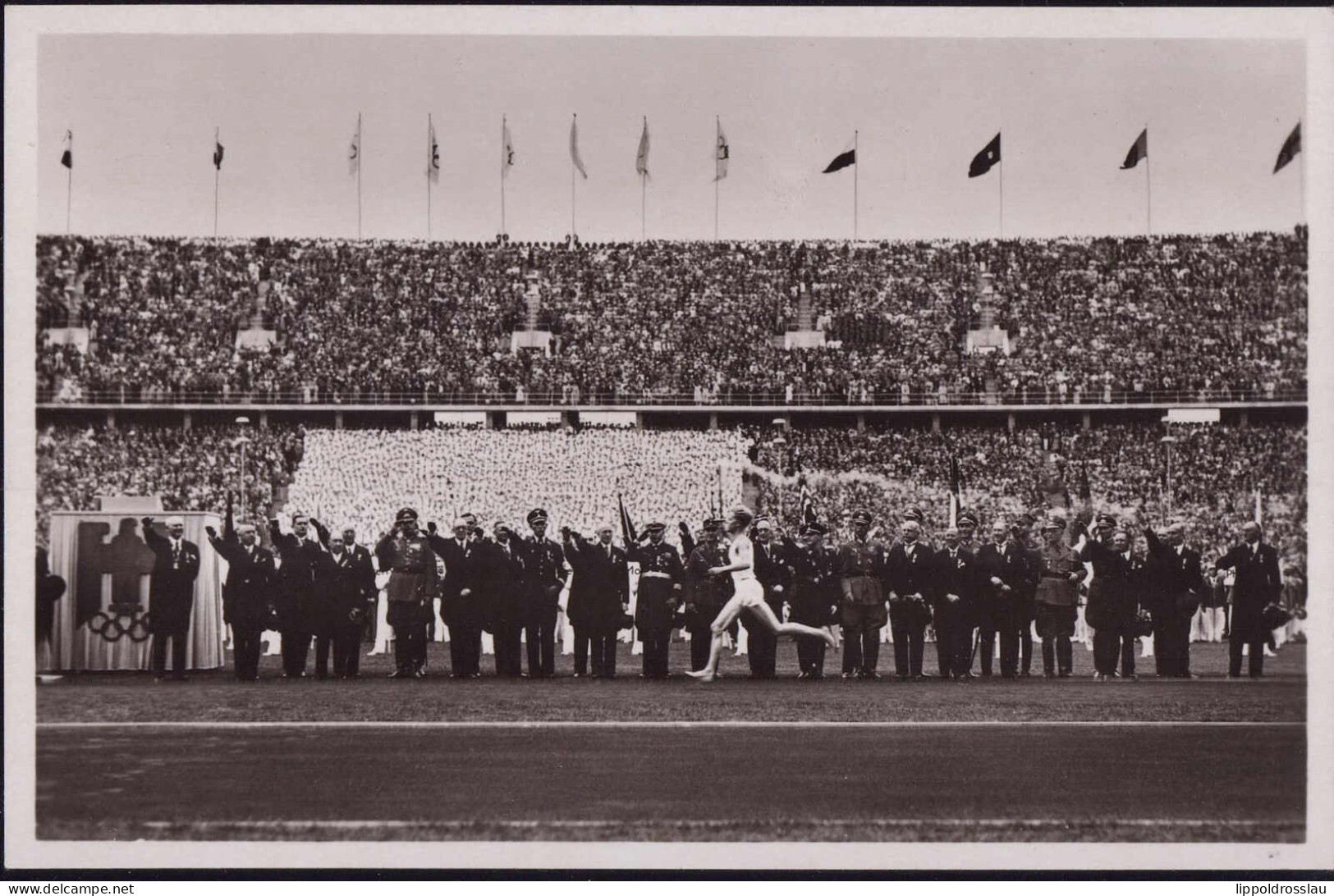 * Olympiade Berlin 1936 Fackelläufer Trifft Ein - Olympische Spiele