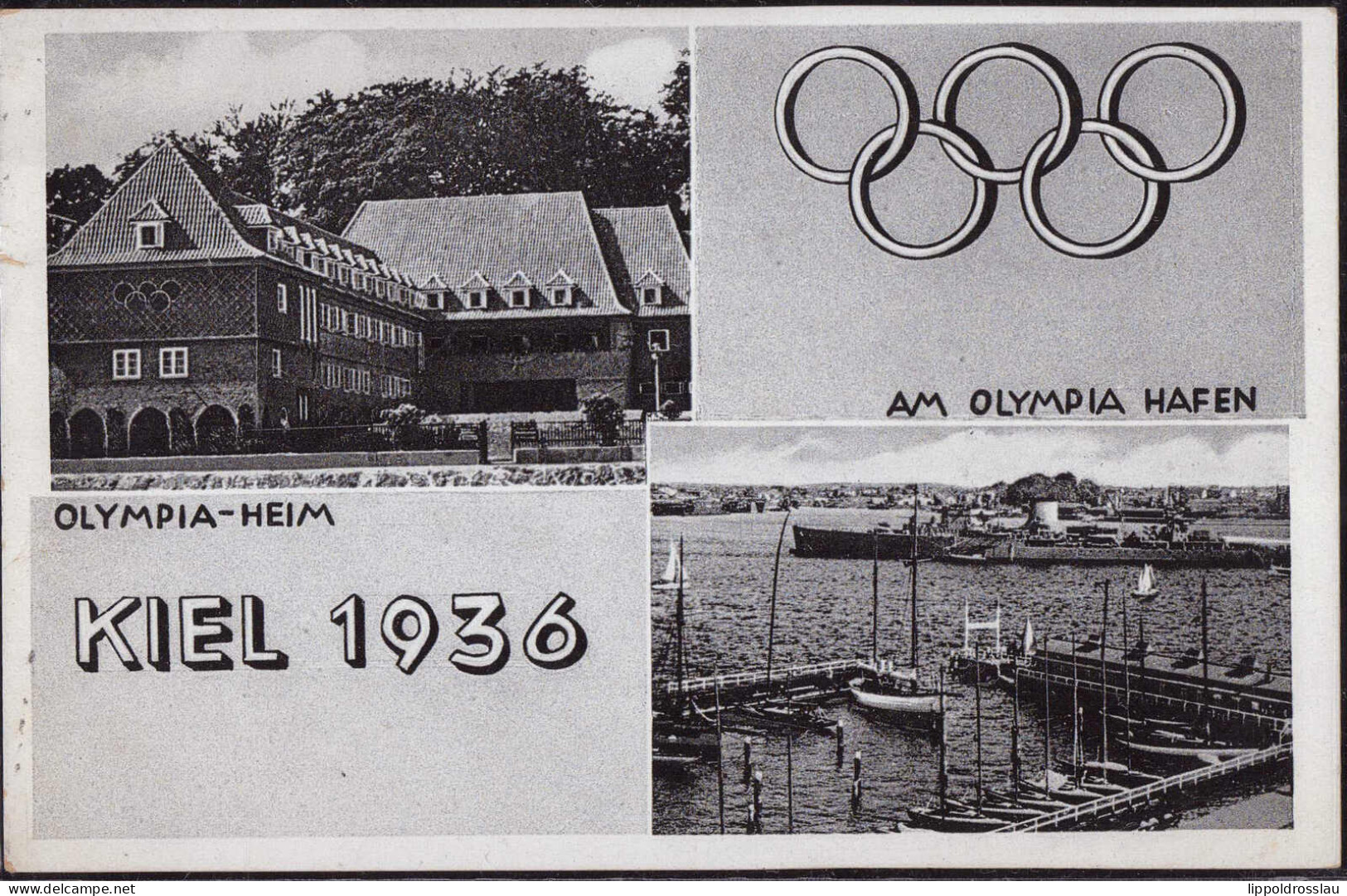 Gest. Olympiade Kiel 1936 Olympiaanlagen, Briefmarken Entfernt - Giochi Olimpici