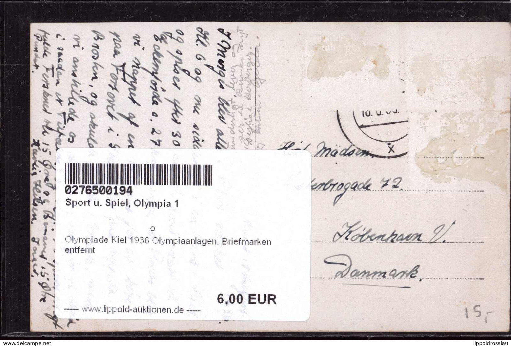 Gest. Olympiade Kiel 1936 Olympiaanlagen, Briefmarken Entfernt - Olympische Spiele