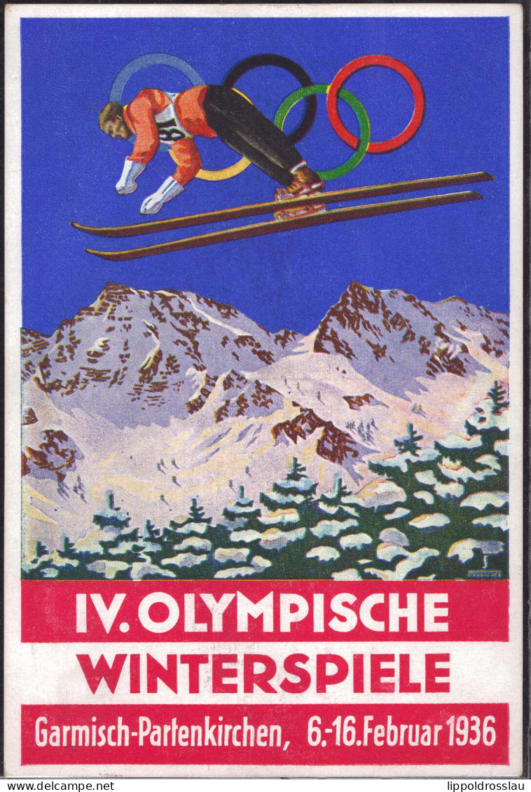 Gest. Olympiade Garmisch 1936 SST Volkstrauertag Bedarf - Olympic Games