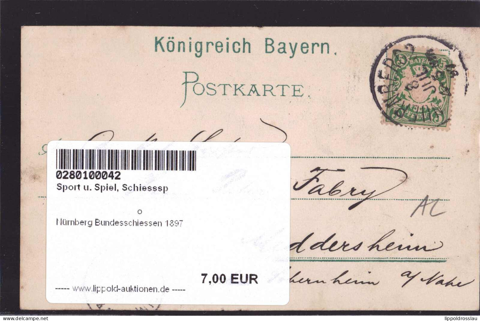 Gest. Nürnberg Bundesschiessen 1897 - Tiro (armas)