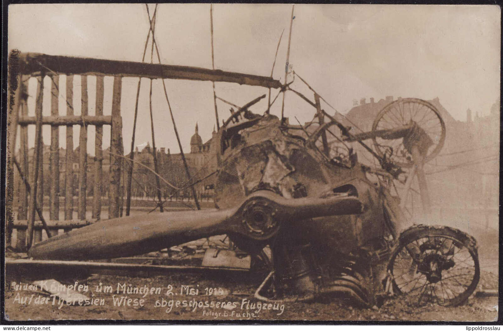 * Bei Den Kämpfen Um München Abgeschossenes Flugzeug, Theresienwiese 2.15.1919 - Non Classés