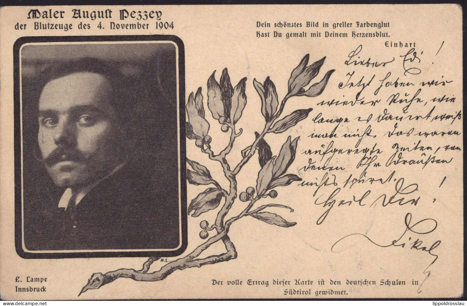 Gest. Maler August Pezzey, Der Blutzeuge Des 4. November 1904, Südtirol - Non Classés