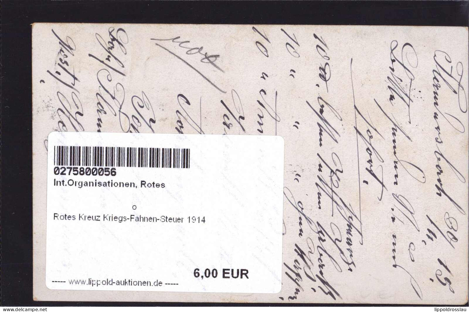 Gest. Rotes Kreuz Kriegs-Fahnen-Steuer 1914 - Rotes Kreuz