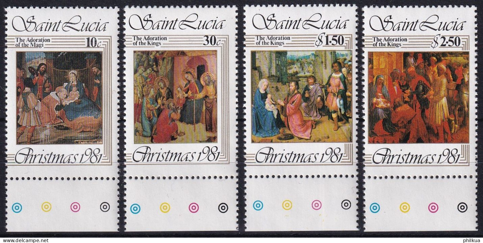 MiNr. 564 - 567 St. Lucia 1981, 15. Dez. Weihnachten - Postfrisch/**/MNH - St.Lucia (1979-...)