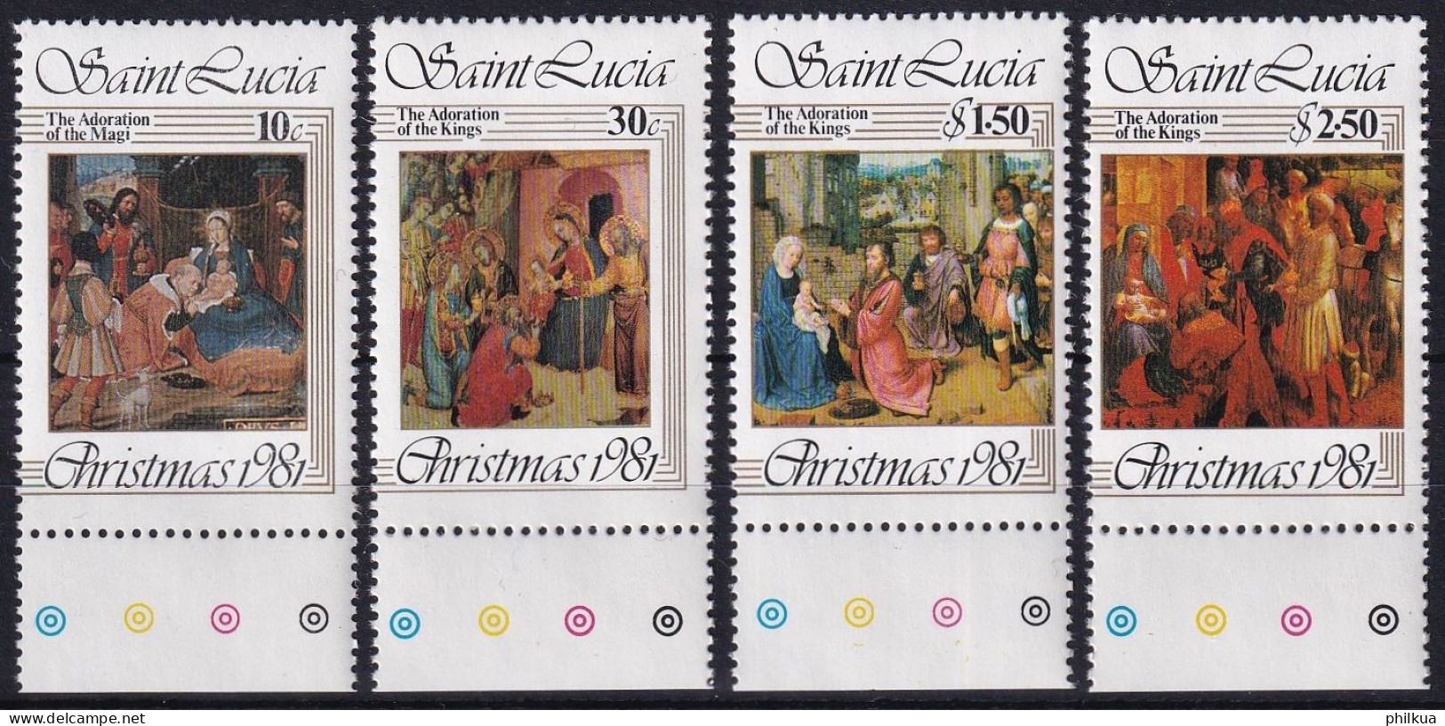 MiNr. 564 - 567 St. Lucia 1981, 15. Dez. Weihnachten - Postfrisch/**/MNH - St.Lucie (1979-...)