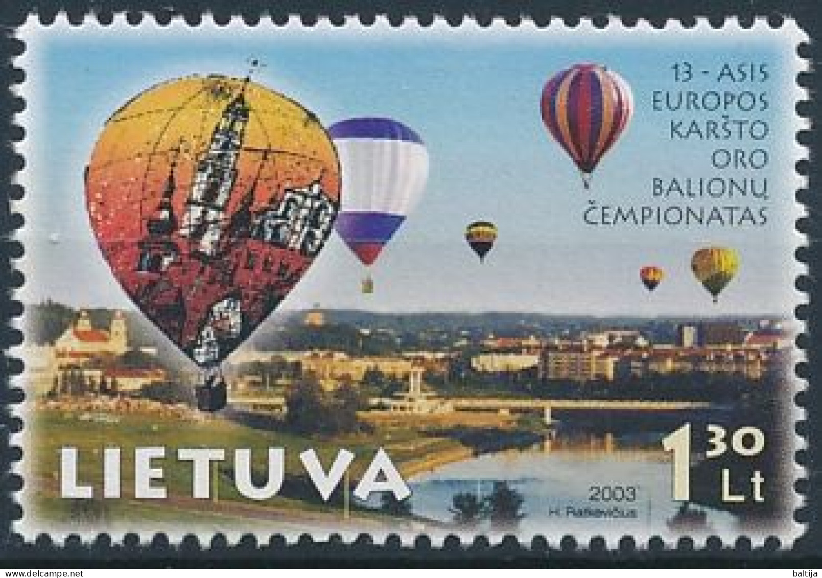 Mi 826 ** MNH / 13th European Hot Air Balloon Championships, Vilnius - Lithuania