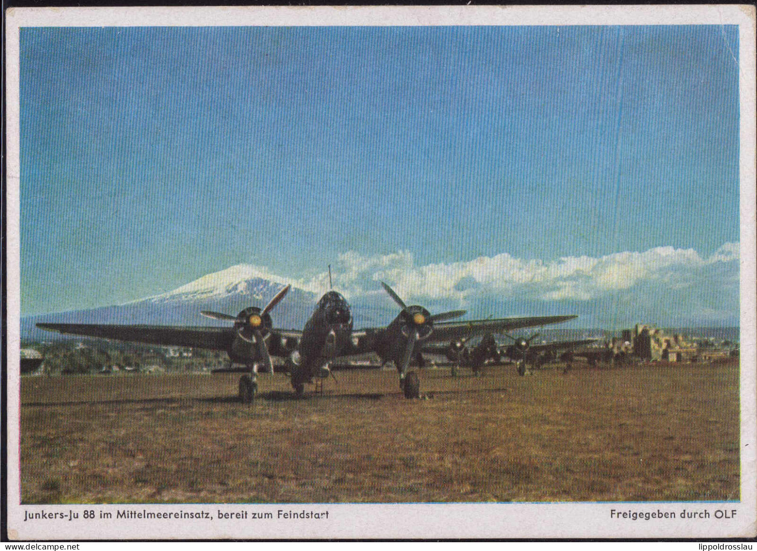 Gest. Junker JU 88 Im Mittelmeereinsatz, Feldpost 1943, Bug 1,3 Cm - 1939-1945: 2de Wereldoorlog