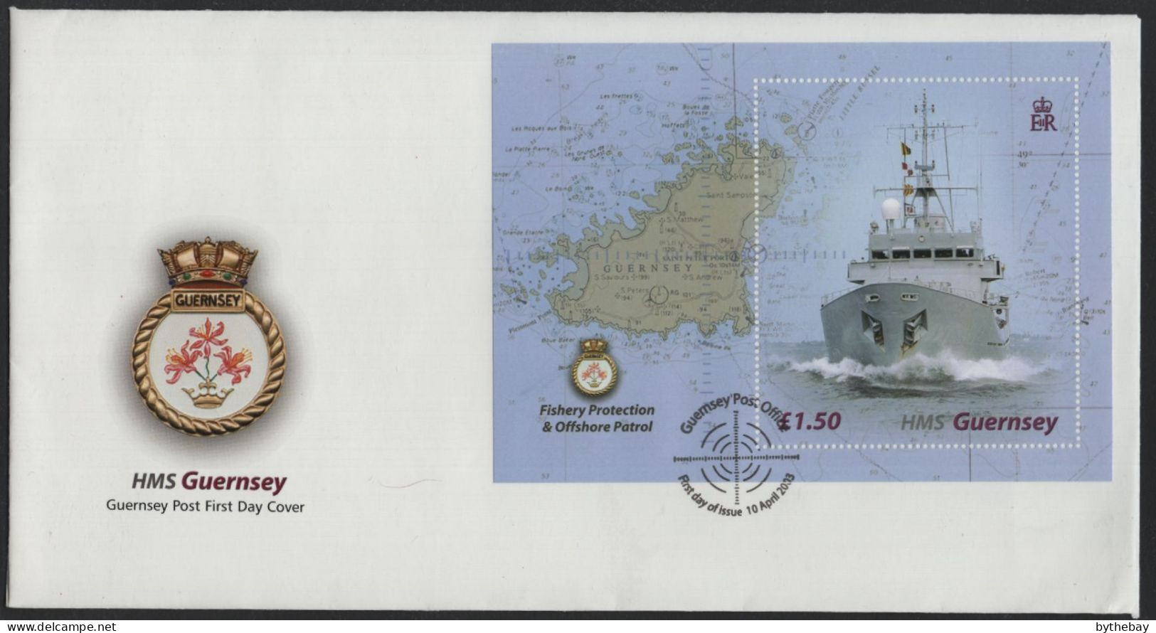 Guernsey 2003 FDC Sc 807 1.50pd HMS Guernsey Decommissioning - Guernesey