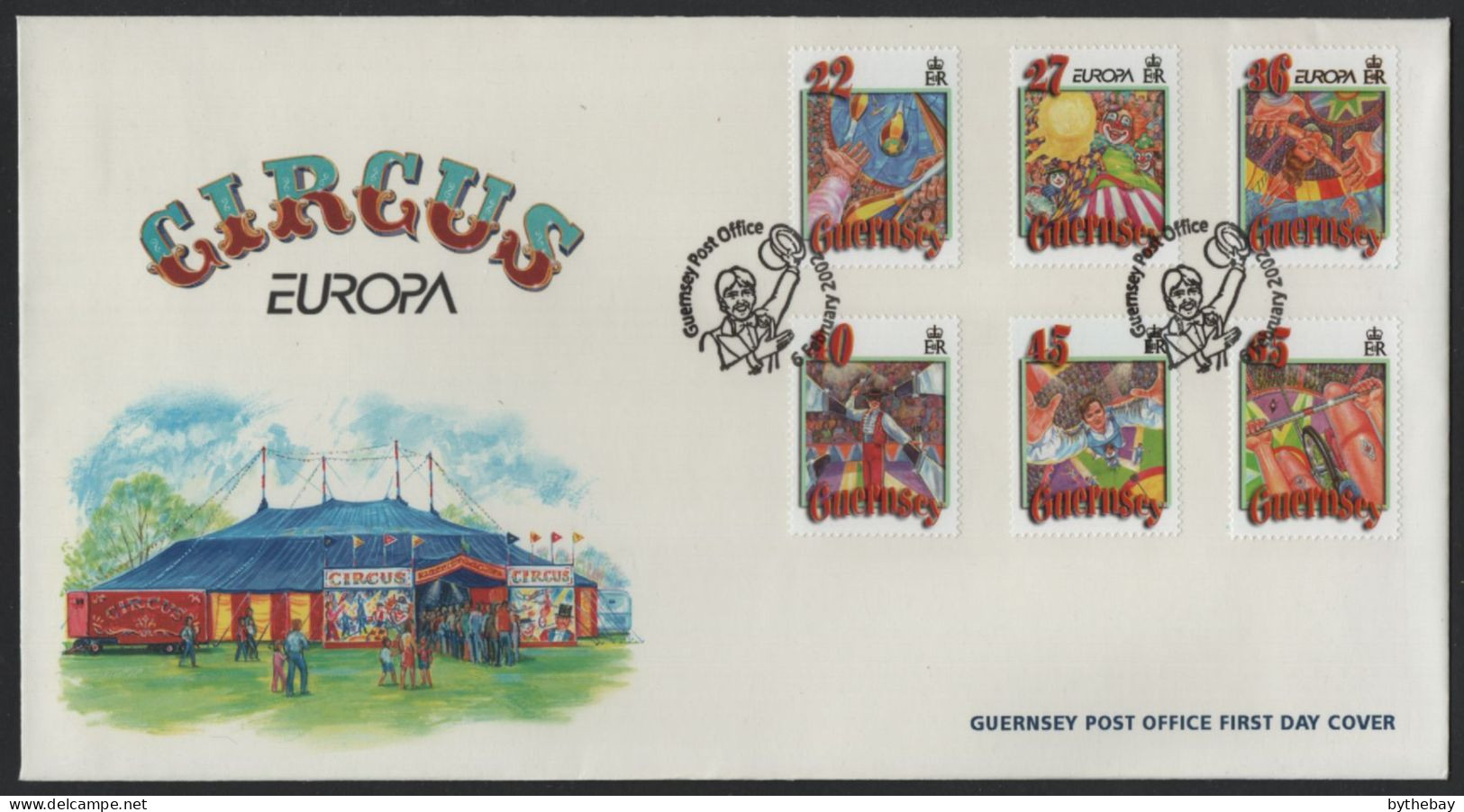 Guernsey 2002 FDC Sc 756-761 Circus Performers EUROPA - Guernesey