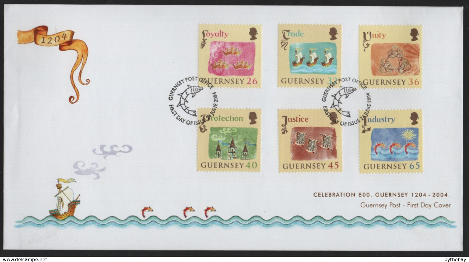 Guernsey 2004 FDC Sc 838-843 Loyalty To British Crown 800 Years - Guernsey