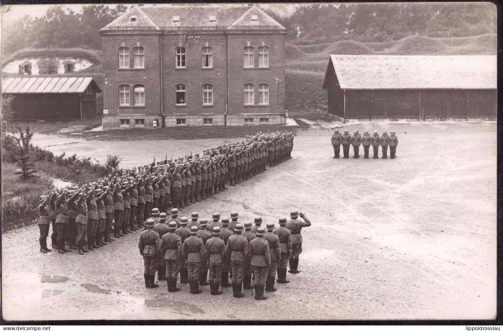 * 2 Stck. Foto-AK's Ulm Kaserne Vereidigung - Guerre 1939-45