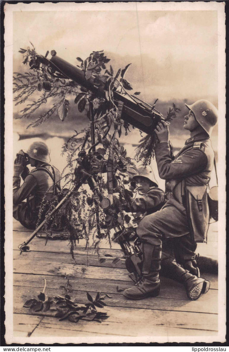 Gest. Schweres MG In Fliegerabwehrstellung Feldpost 1940 - Guerre 1939-45