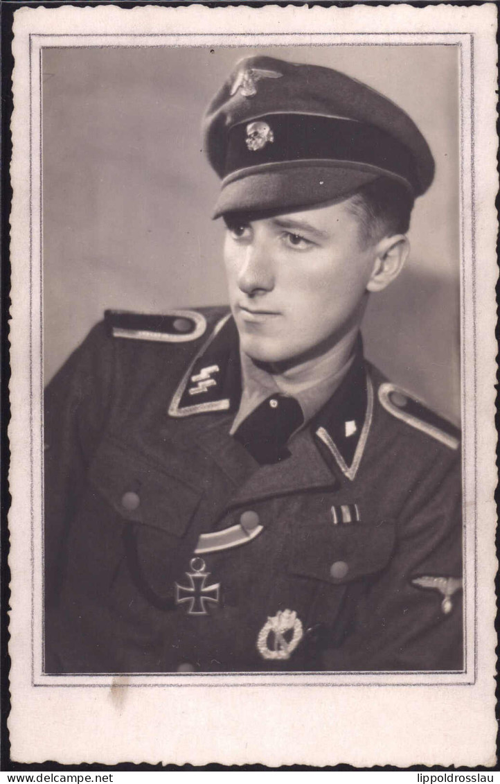 Soldatenfoto WK II SS-Mann Tulln 1942, Infanterie-Sturmabzeichen - Guerre 1939-45