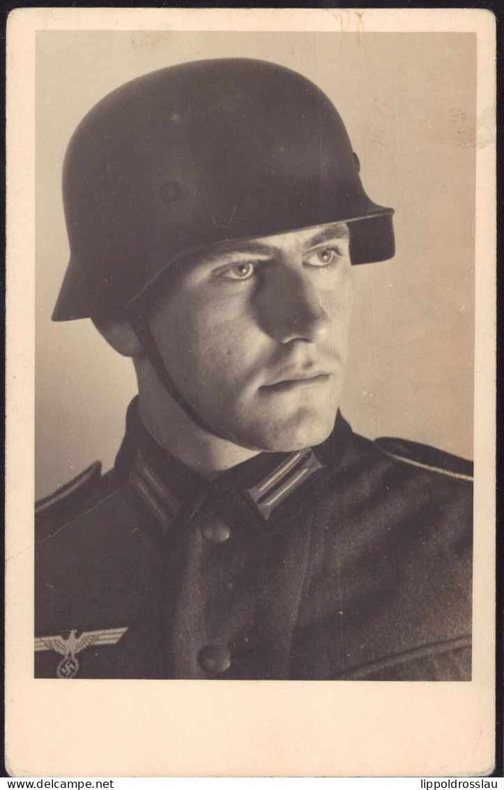 Soldatenfoto WK II Stahlhelm - Guerre 1939-45