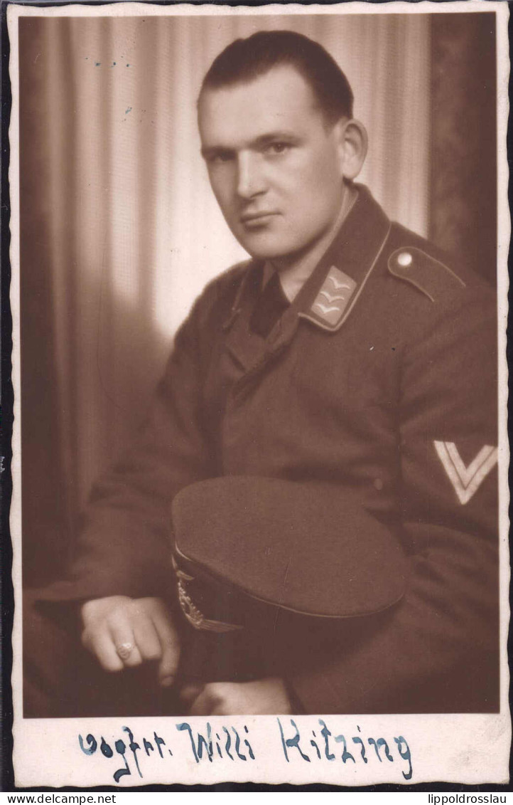 Soldatenfoto WK II Gefreiter Willi Kitzing Linz - Guerre 1939-45