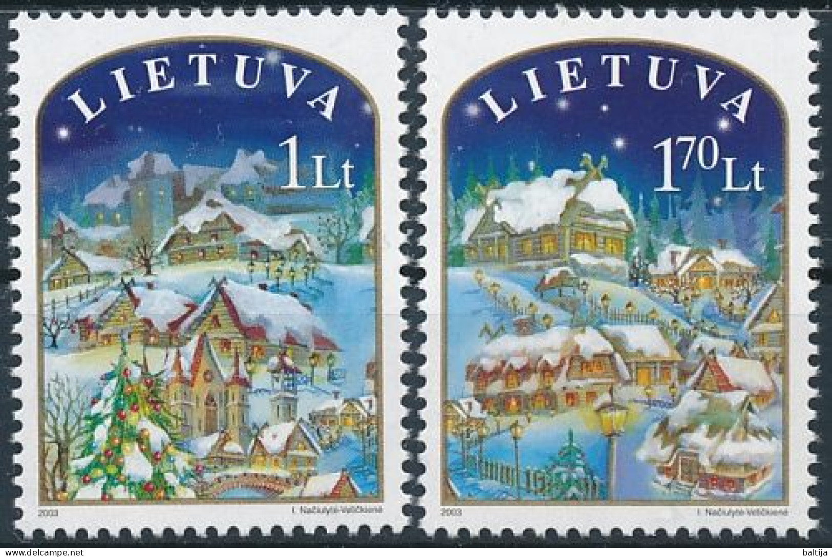 Mi 830-831 ** MNH / Christmas & New Year - Lithuania