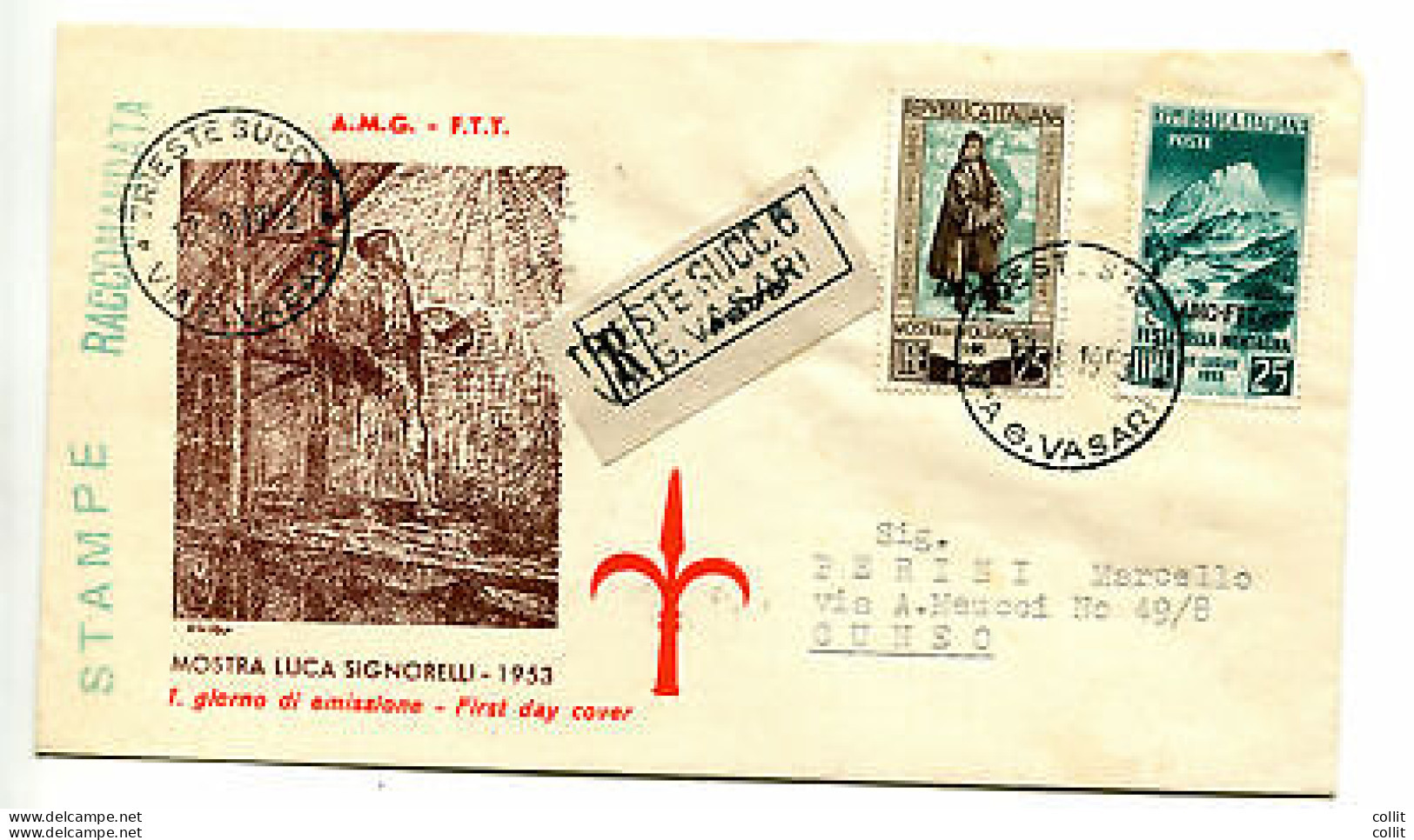 Trieste A - Signorelli Su Busta FDC Racc. - Mint/hinged