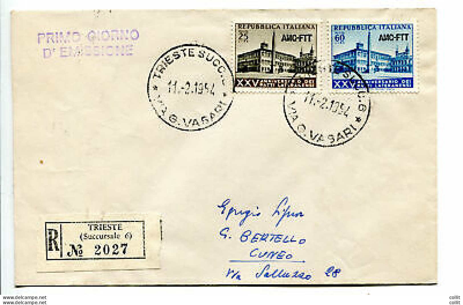 Trieste A - Patti Lateranensi Serie Su Busta FDC Racc. - Mint/hinged