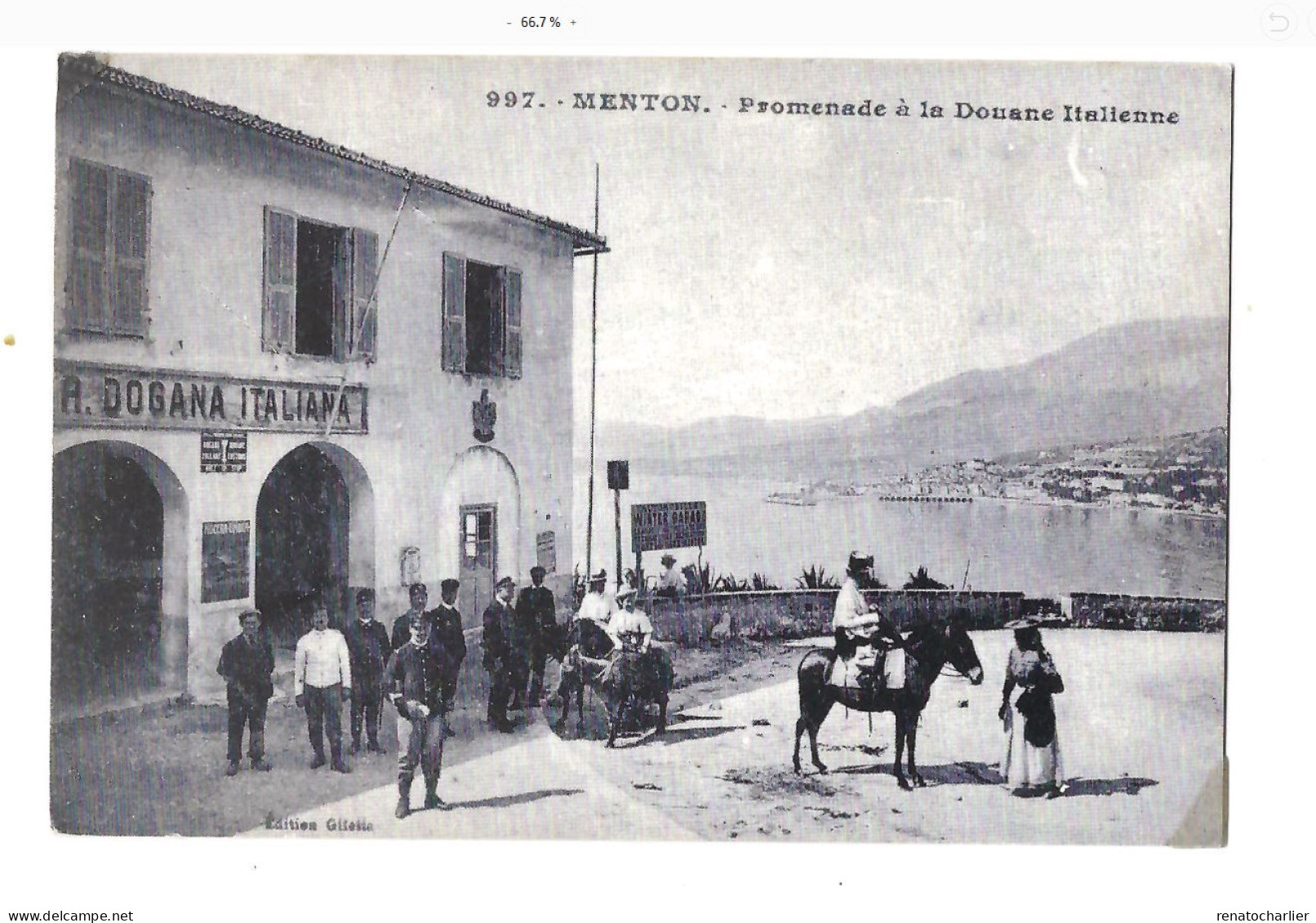 Frontière Franco-italienne.Menton.Promenade à La Frontière Italienne. - Dogana