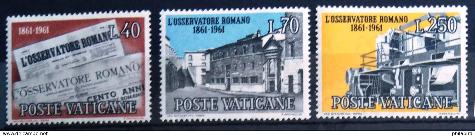 VATICAN                          N° 328/330                          NEUF* - Neufs