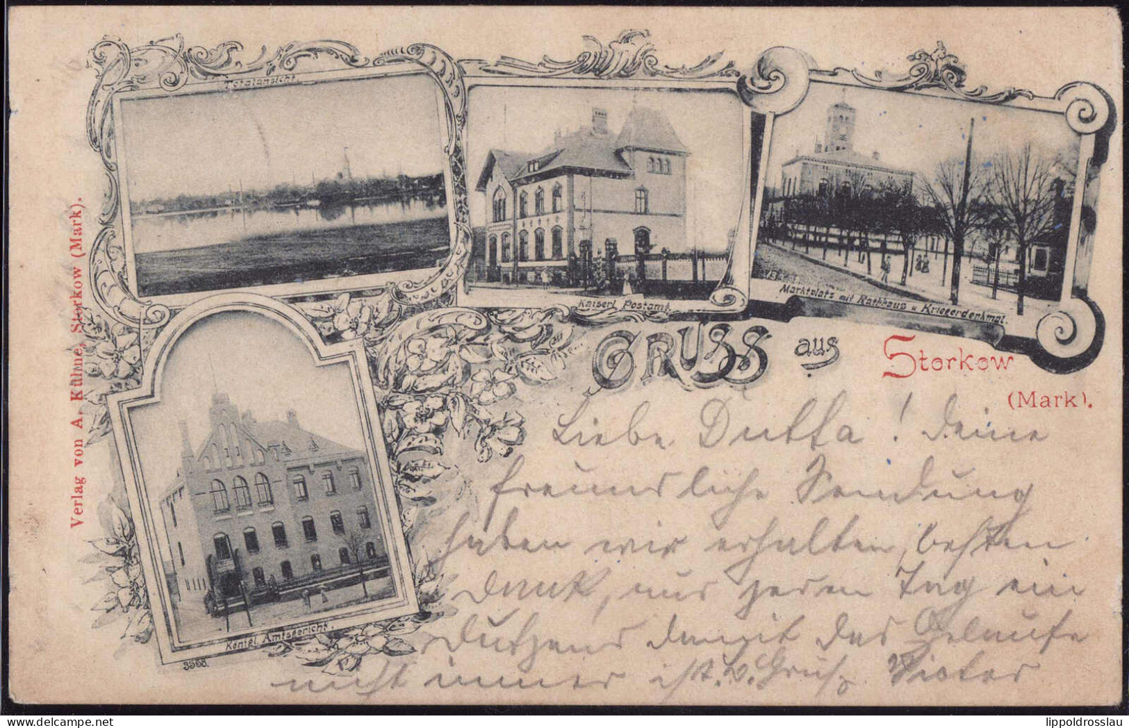 Gest. O-1233 Storkow Post Markt Amtsgericht 1898 - Frankfurt A. D. Oder