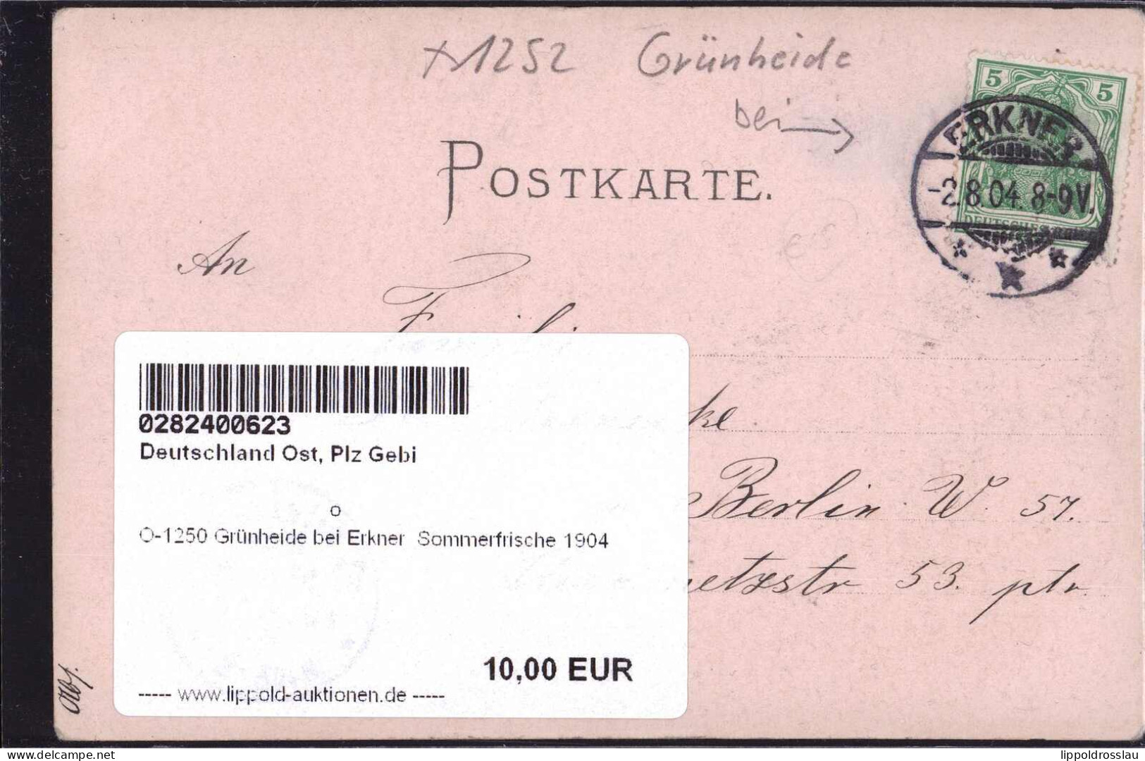 Gest. O-1250 Grünheide Bei Erkner Sommerfrische 1904 - Erkner