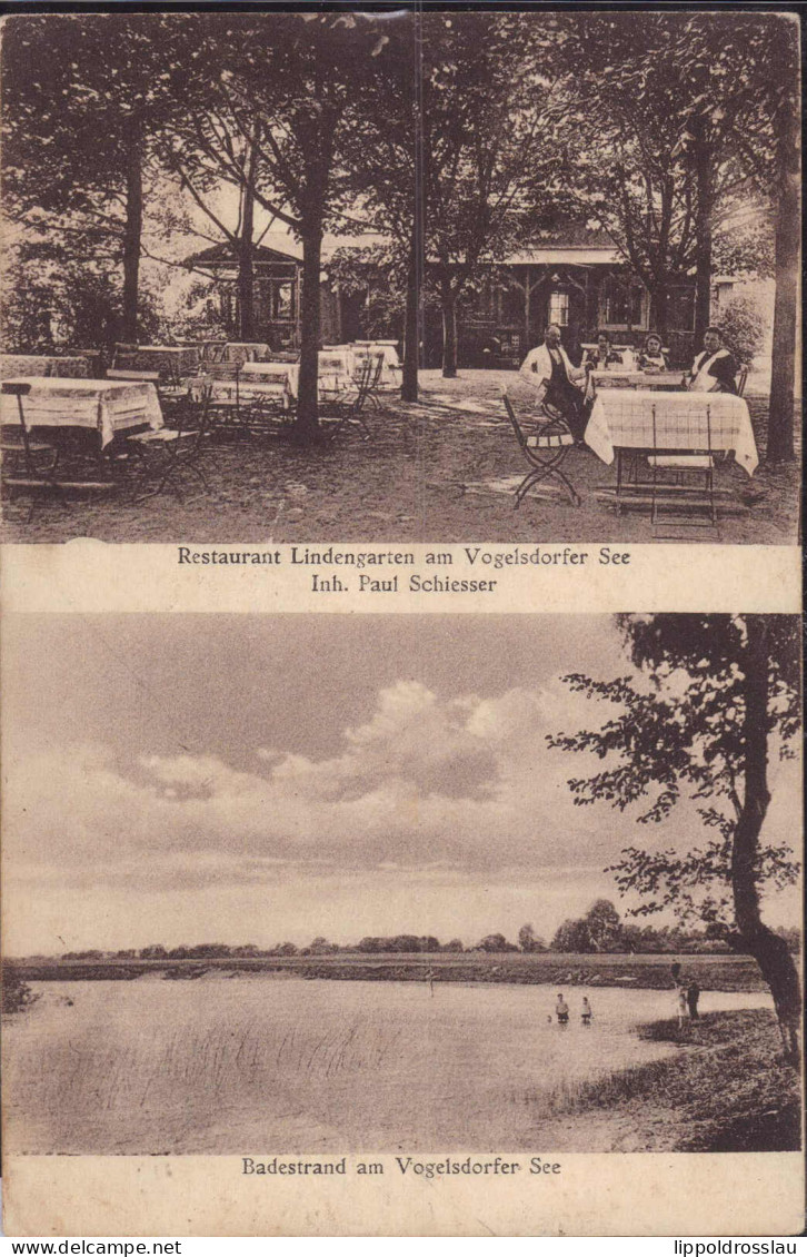 Gest. O-1273 Fredersdorf Gasthaus Lindengarten Am Vogelsdorfer See 1931 - Strausberg