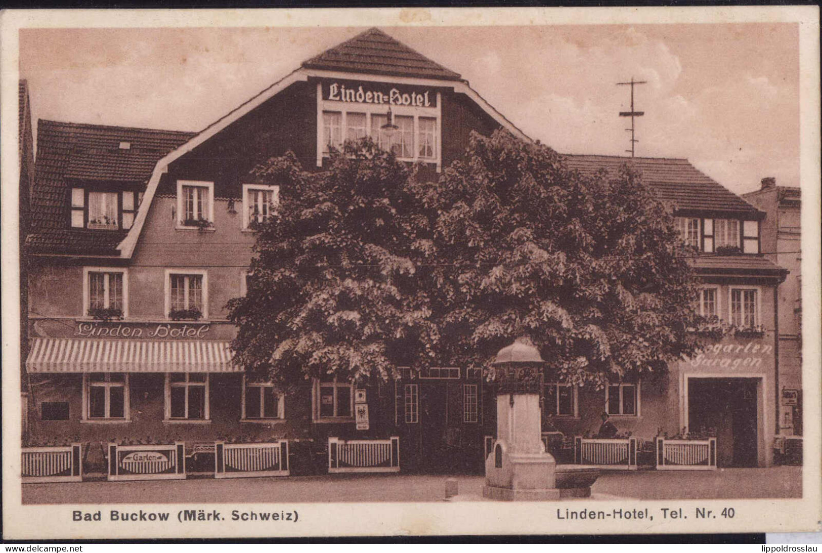 Gest. O-1276 Bad Buckow Linden-Hotel 1929 - Strausberg