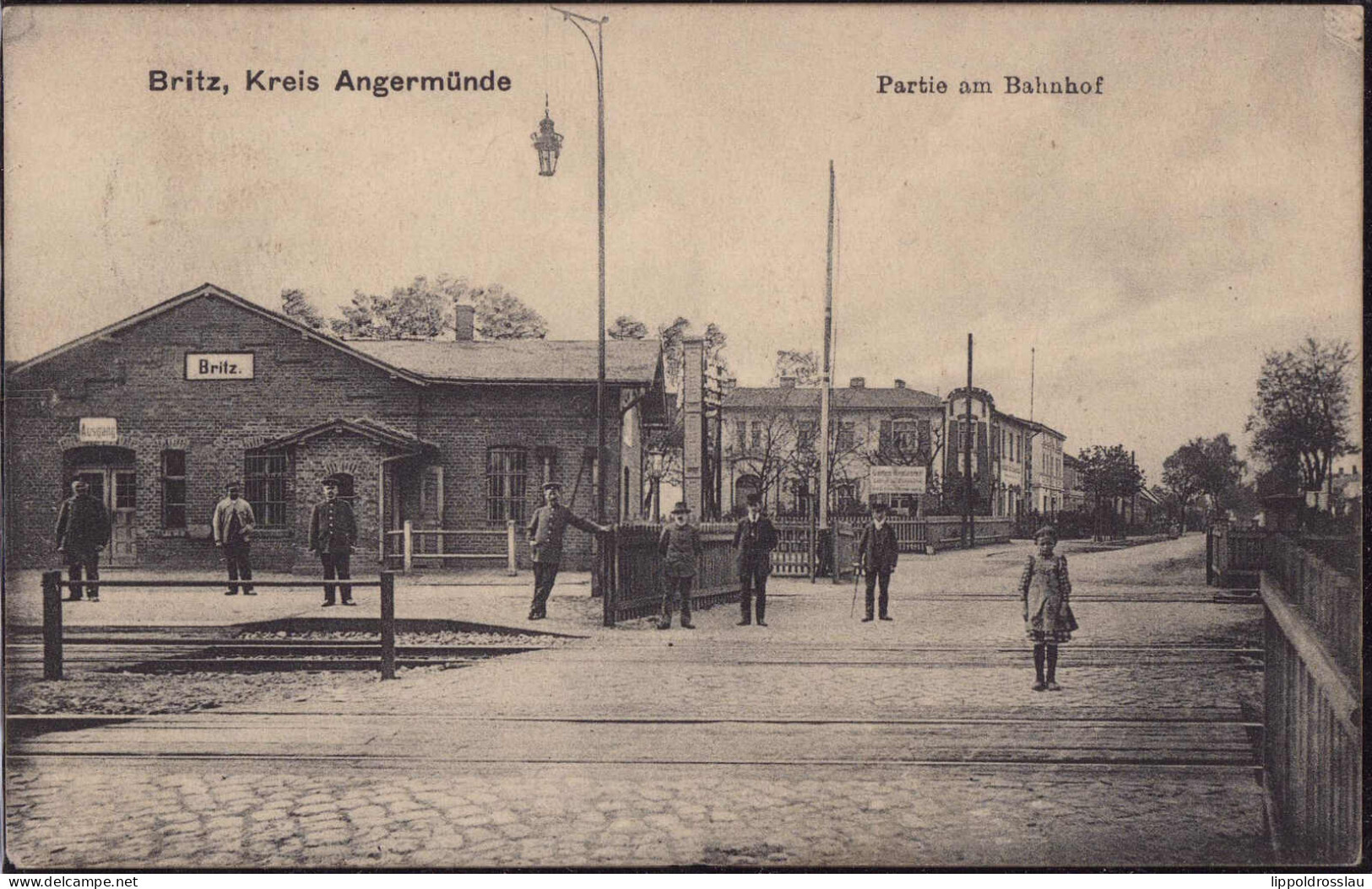 Gest. O-1306 Britz Bahnhof 1912 - Eberswalde