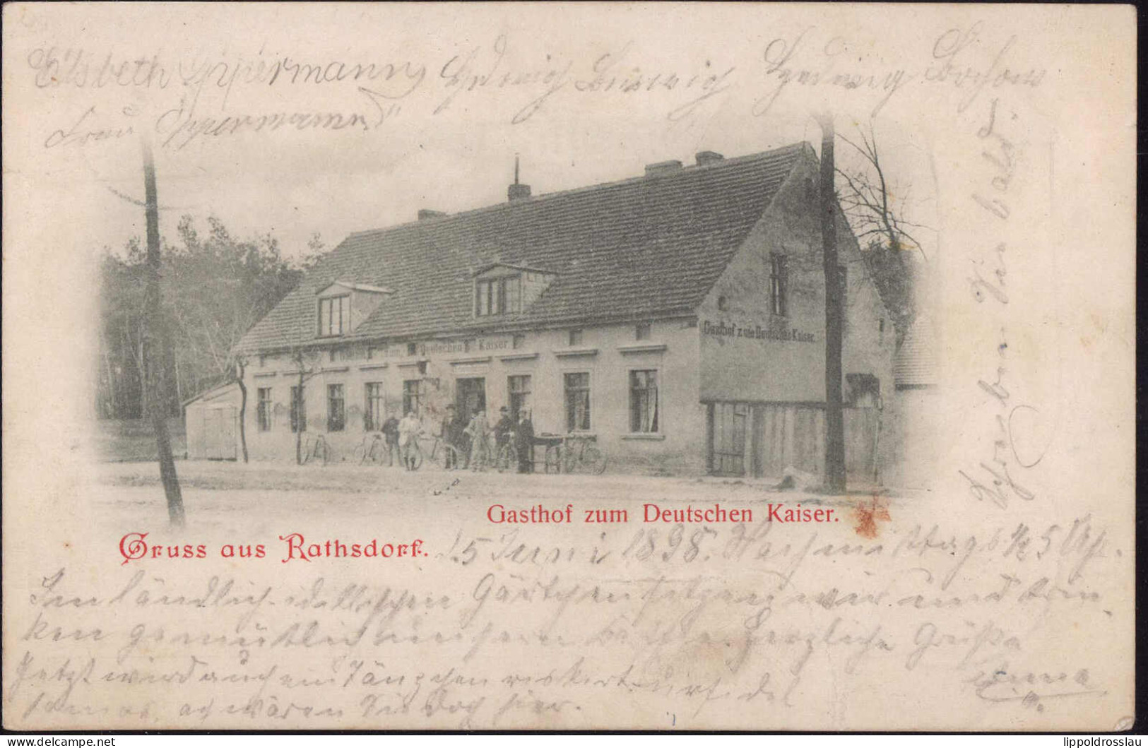 Gest. O-1311 Rathsdorf Gasthaus Zum Deutschen Kaiser 1898 - Bad Freienwalde