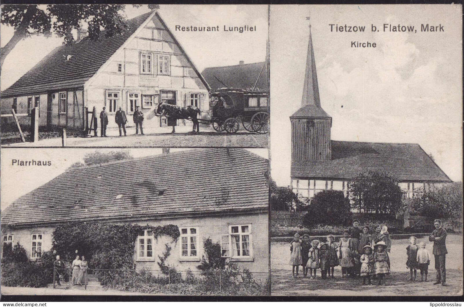 Gest. O-1551 Tietzow Gasthaus Lungfiel 1913 - Nauen