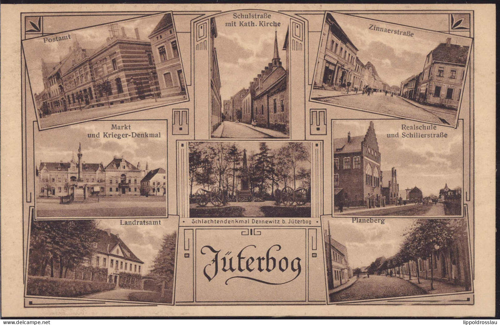 * O-1700 Jüterbog 8-Bildkarte Mit Zinnaer Straße - Jueterbog
