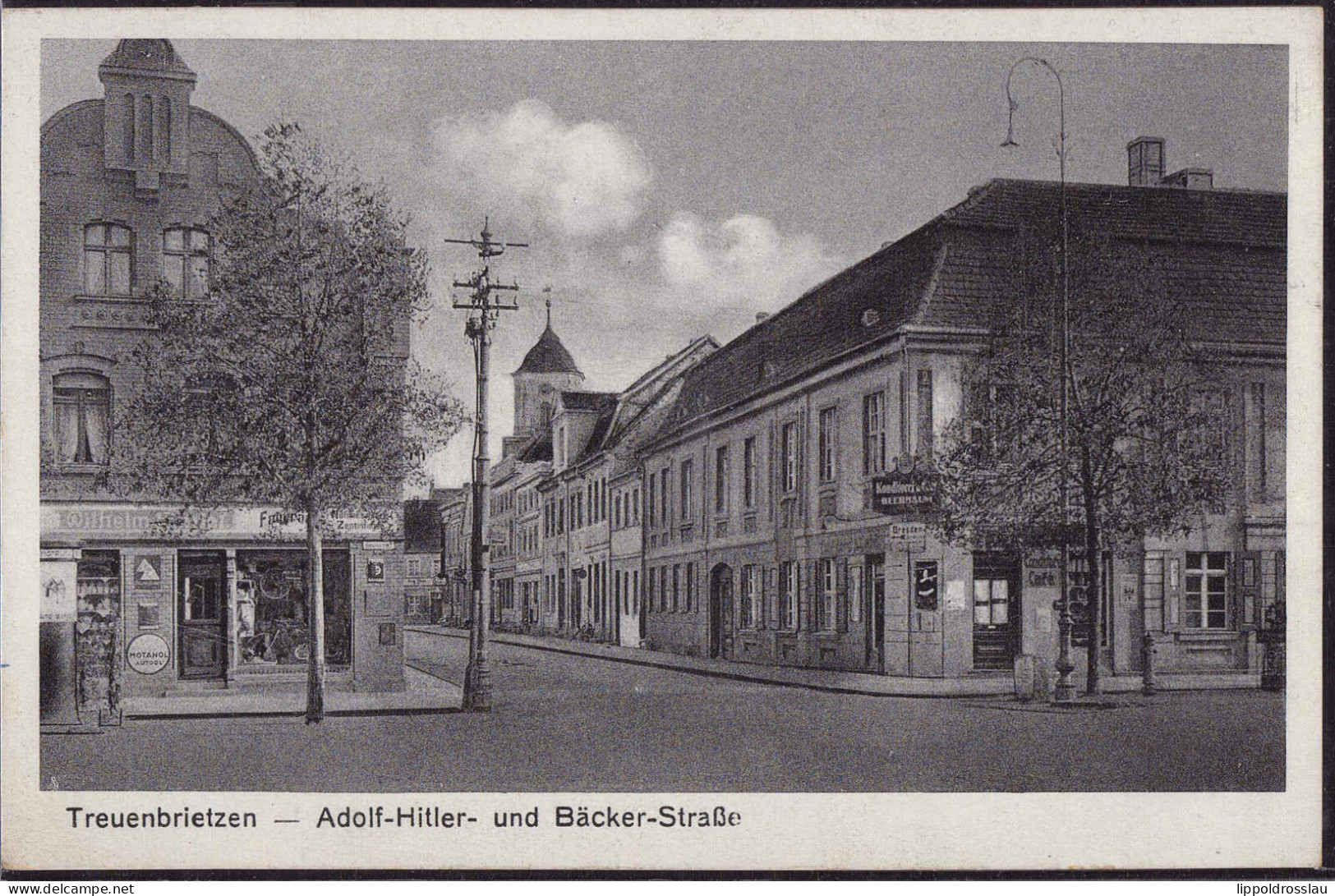 Gest. O-1702 Treuenbrietzen Adolf-Hitler-Straße Bäckerstraße 1938 - Jueterbog