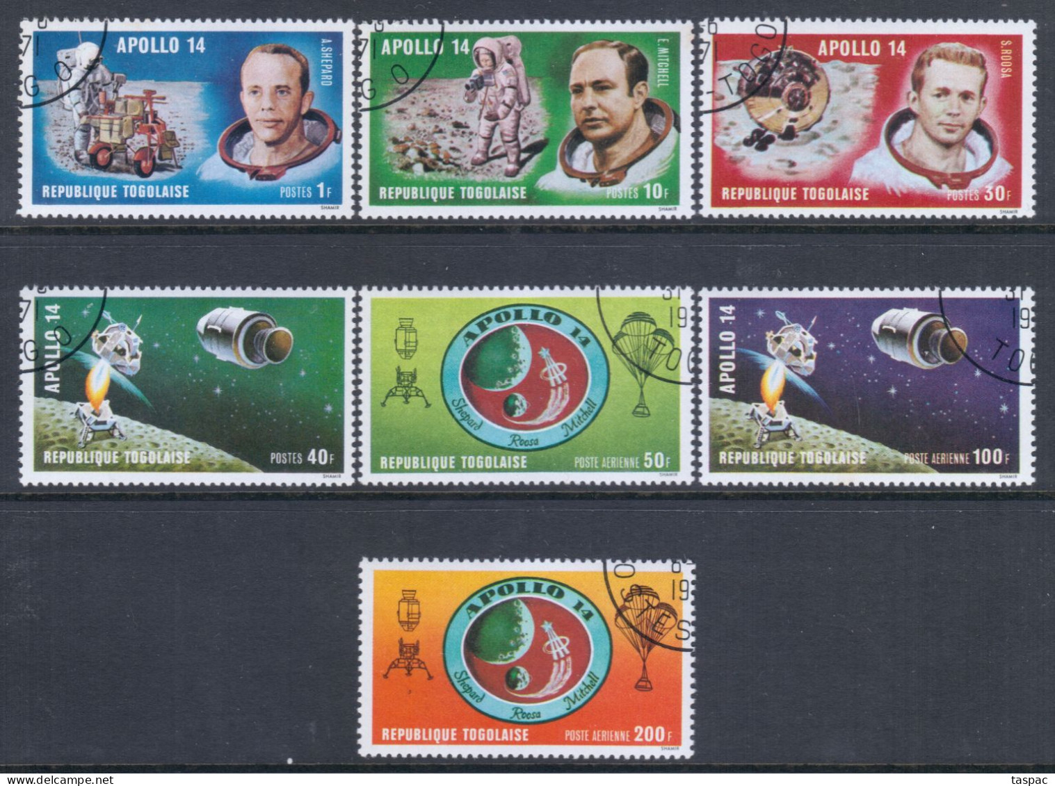 Togo 1971 Mi# 849-855 A Used - Apollo 14 Moon Landing / Space - Togo (1960-...)