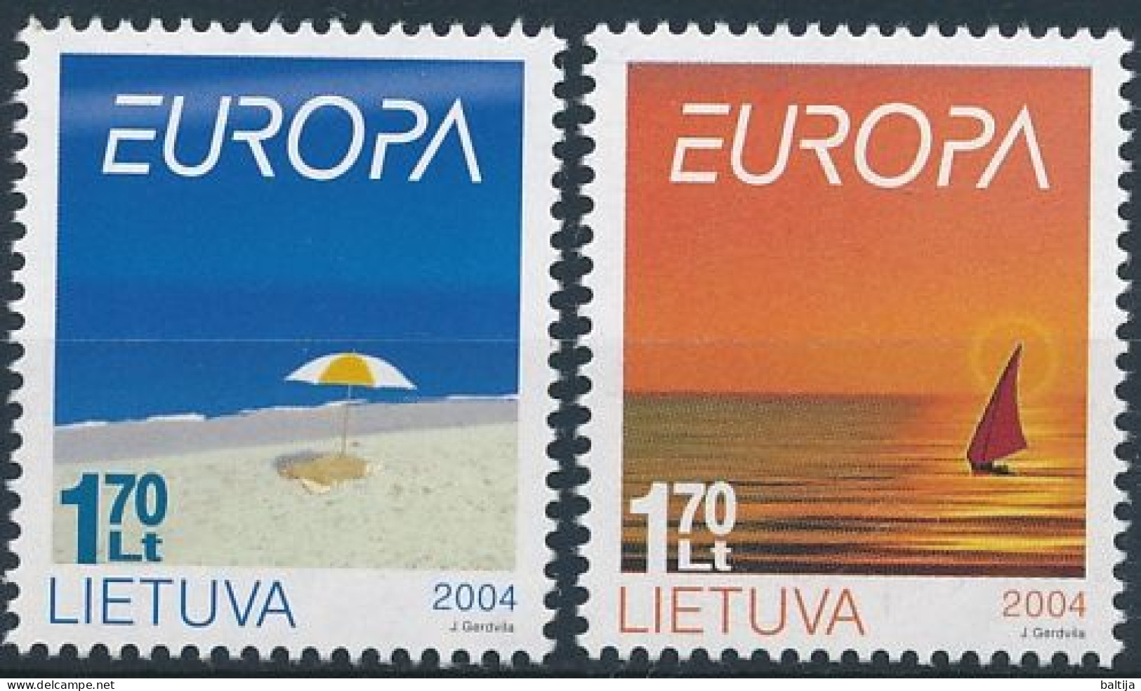 Mi 842-843 ** MNH / CEPT, Europa, Vacation - Lithuania