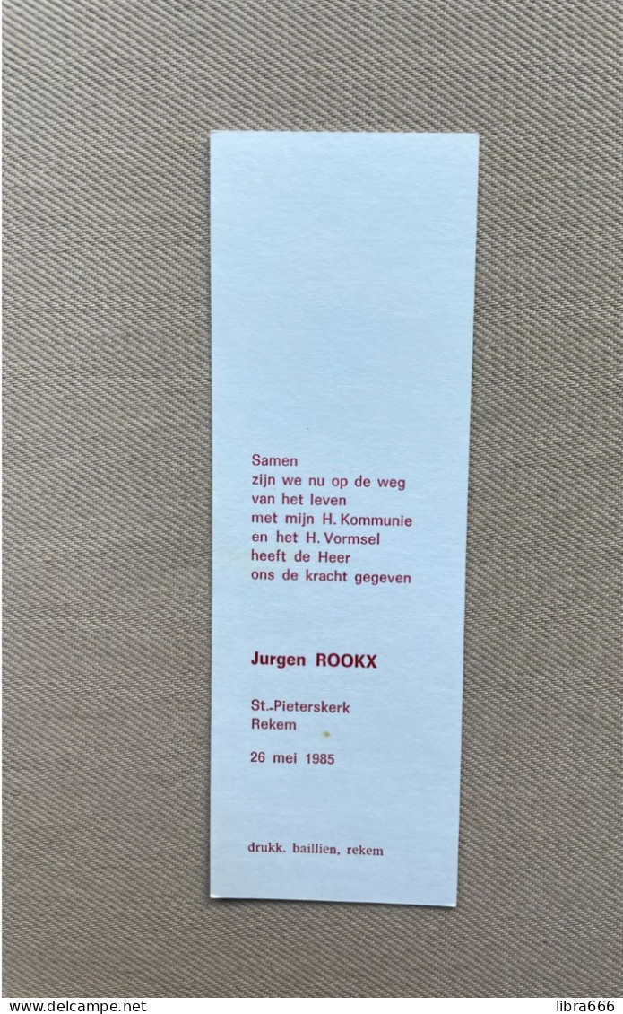 Communie - ROOKX Jurgen - 1985 - St.-Pieterskerk - REKEM - Comunión Y Confirmación