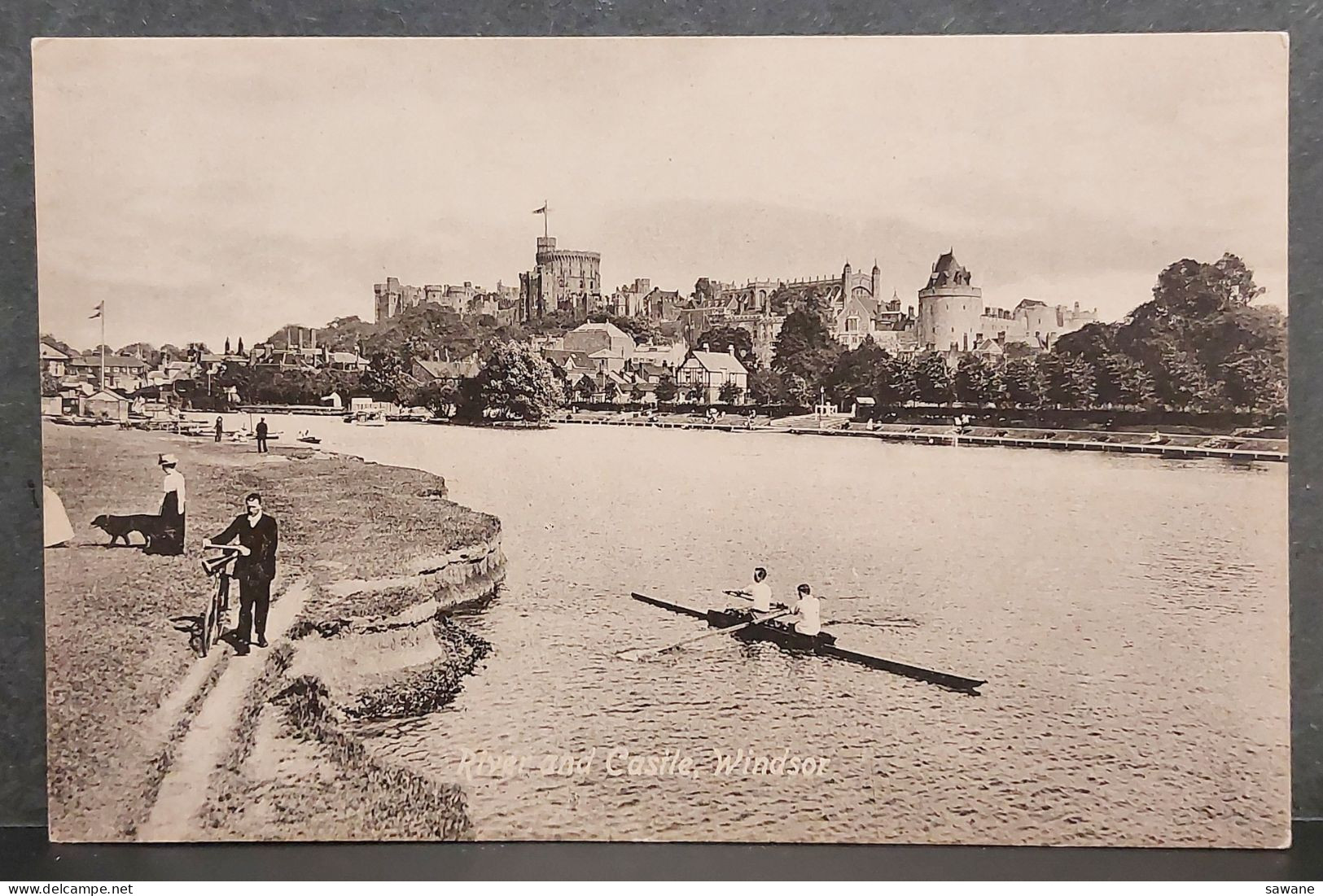 3 CARTES WINDSOR , RIVERSIDE GARDENS AND CASTLE , THE CASTLE FROM ETON SCHOOL BOYS BOATHOUSE , T13S - Windsor