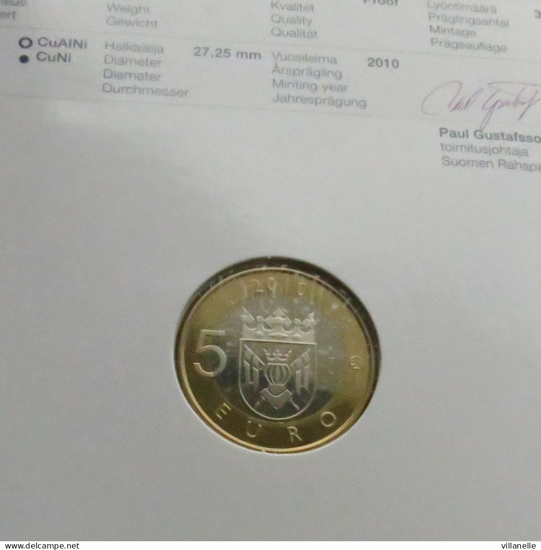 Finland 5 Euro 2010 Varsinais Folder   Finlande Finlanda Finlandia   UNC ºº - Finland