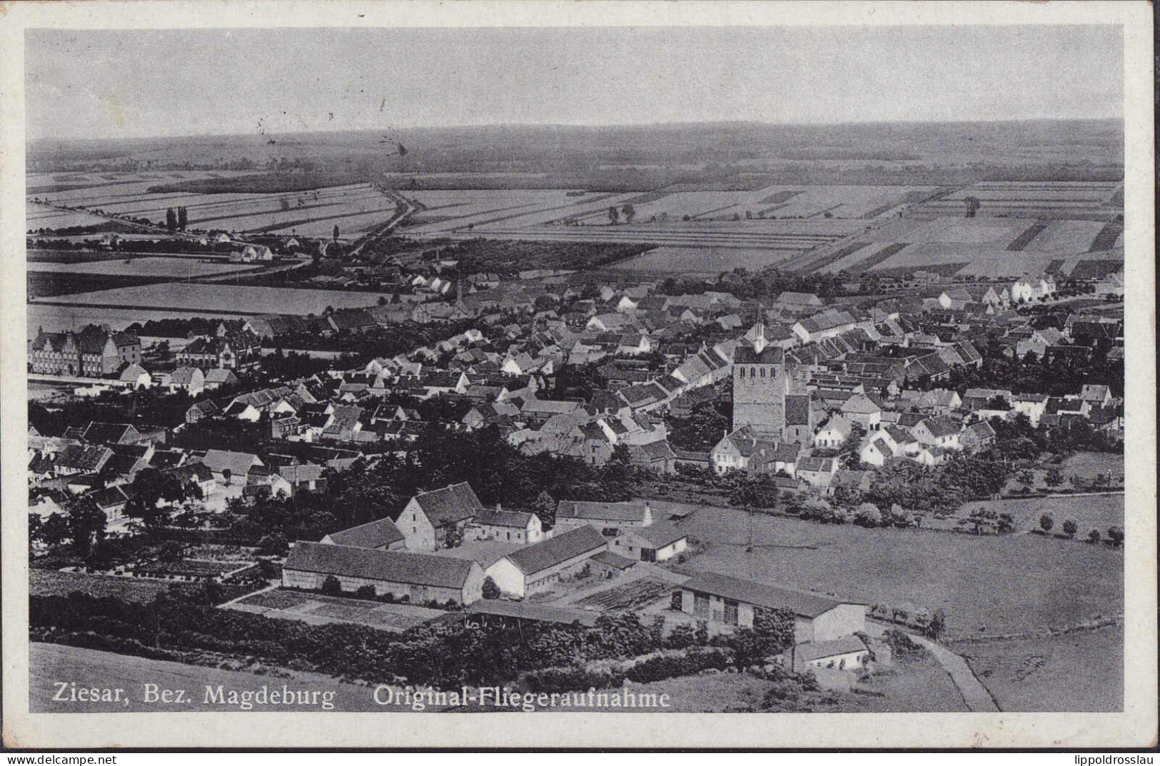 Gest. O-1807 Ziesar Luftbild, Briefmarke Entfernt - Brandenburg