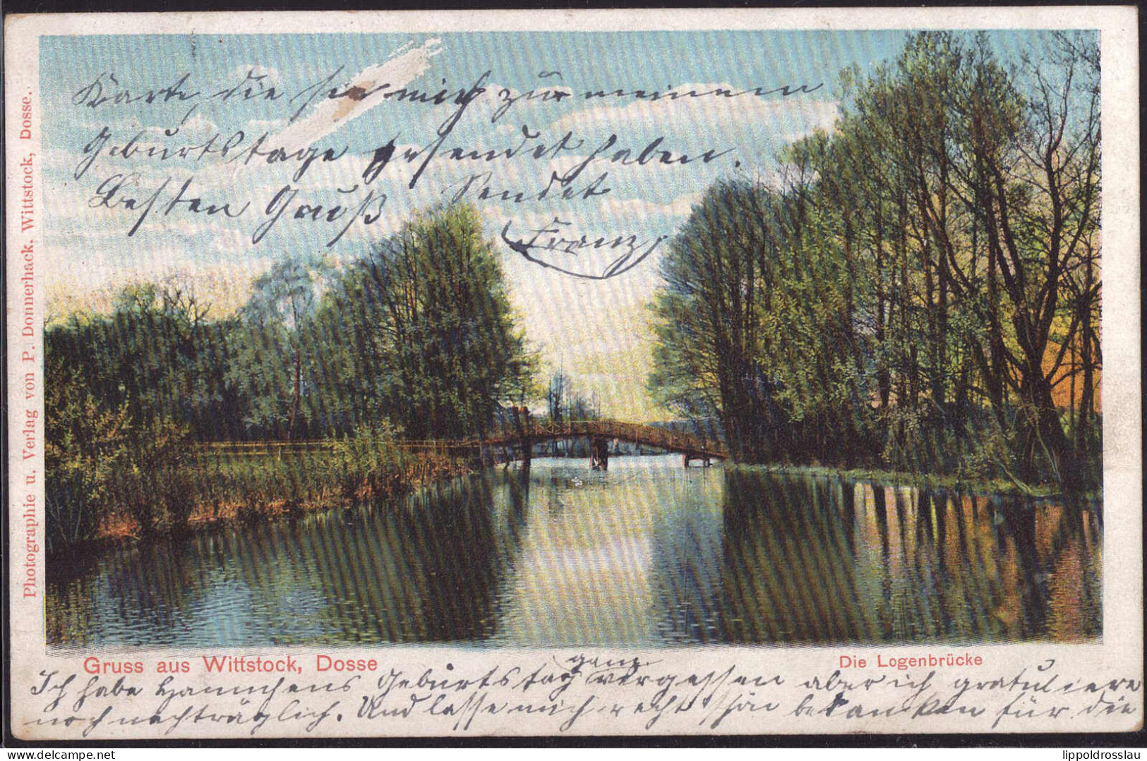 Gest. O-1930 Wittstock Logenbrücke 1902 - Eberswalde