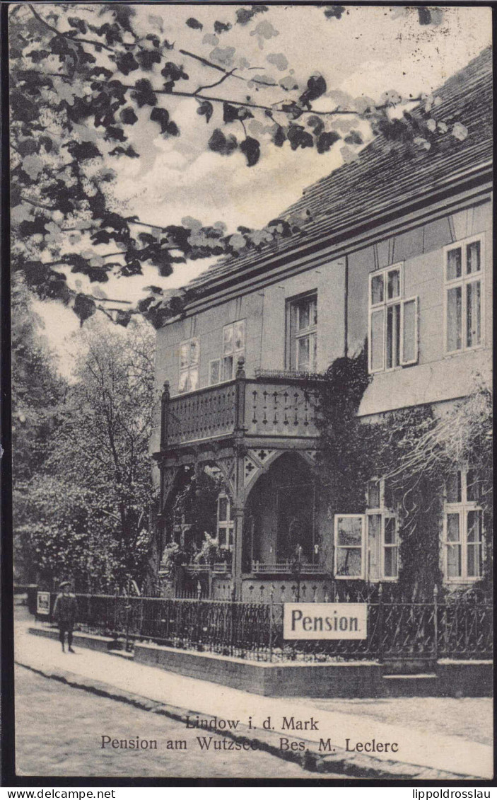 Gest. O-1951 Lindow (Mark) Pension Am Wutzsee 1921 - Neuruppin