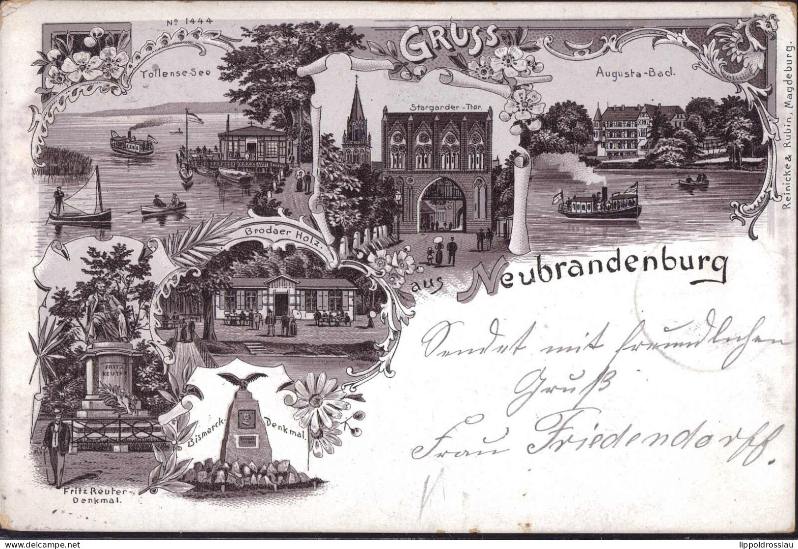 Gest. O-2000 Neubrandenburg Gasthaus Brodaer Holz 1899, 2x Best. Ecke - Neubrandenburg