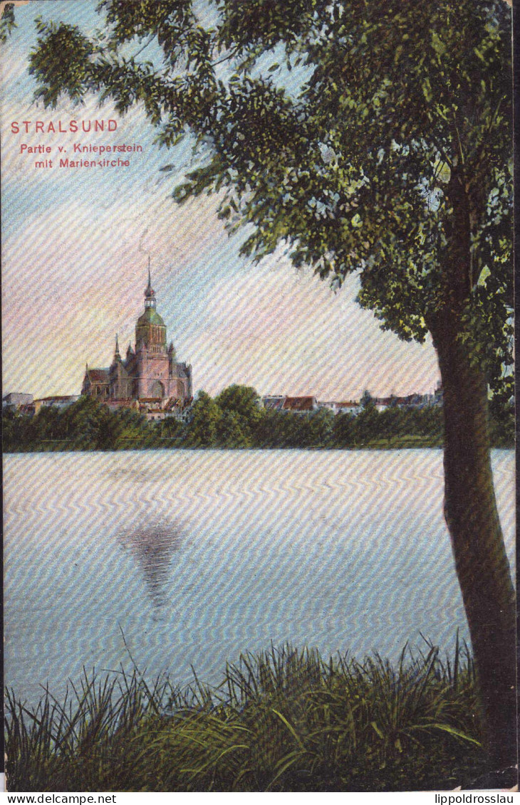 Gest. O-2300 Stralsund Blick Zur Marienkirche 1911 - Stralsund