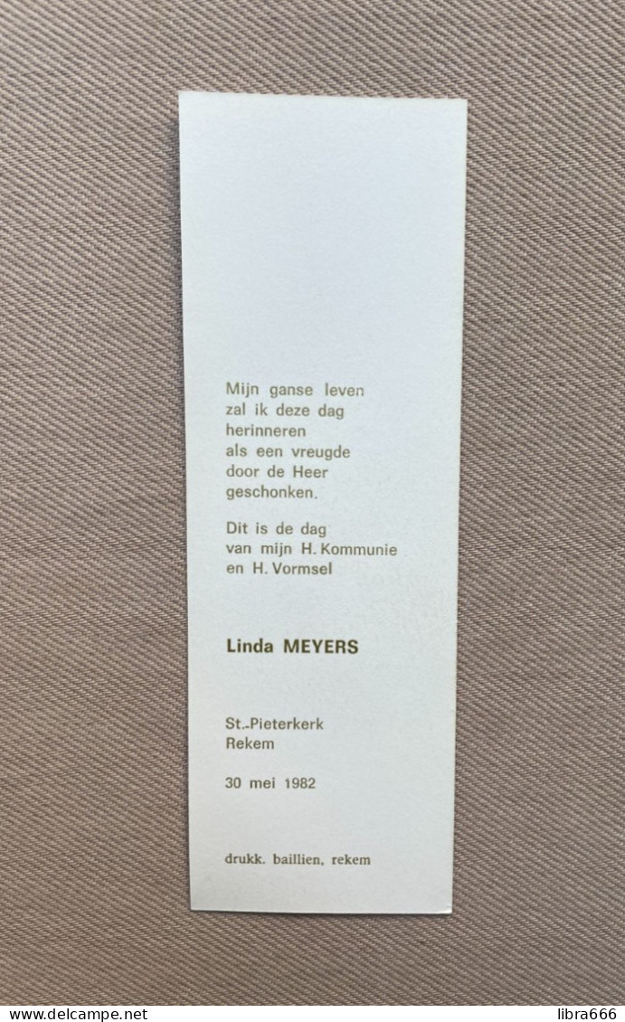 Communie - MEYERS Linda - 1982 - St.-Pieterskerk - REKEM - Comunión Y Confirmación
