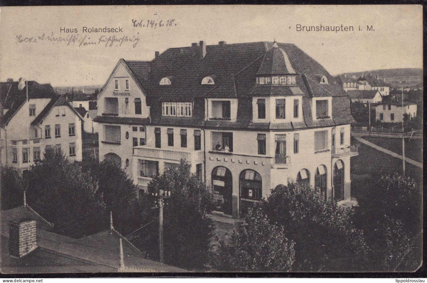 Gest. O-2565 Brunshaupten Haus Rolandseck 1916 1x Eckfehler - Bad Doberan