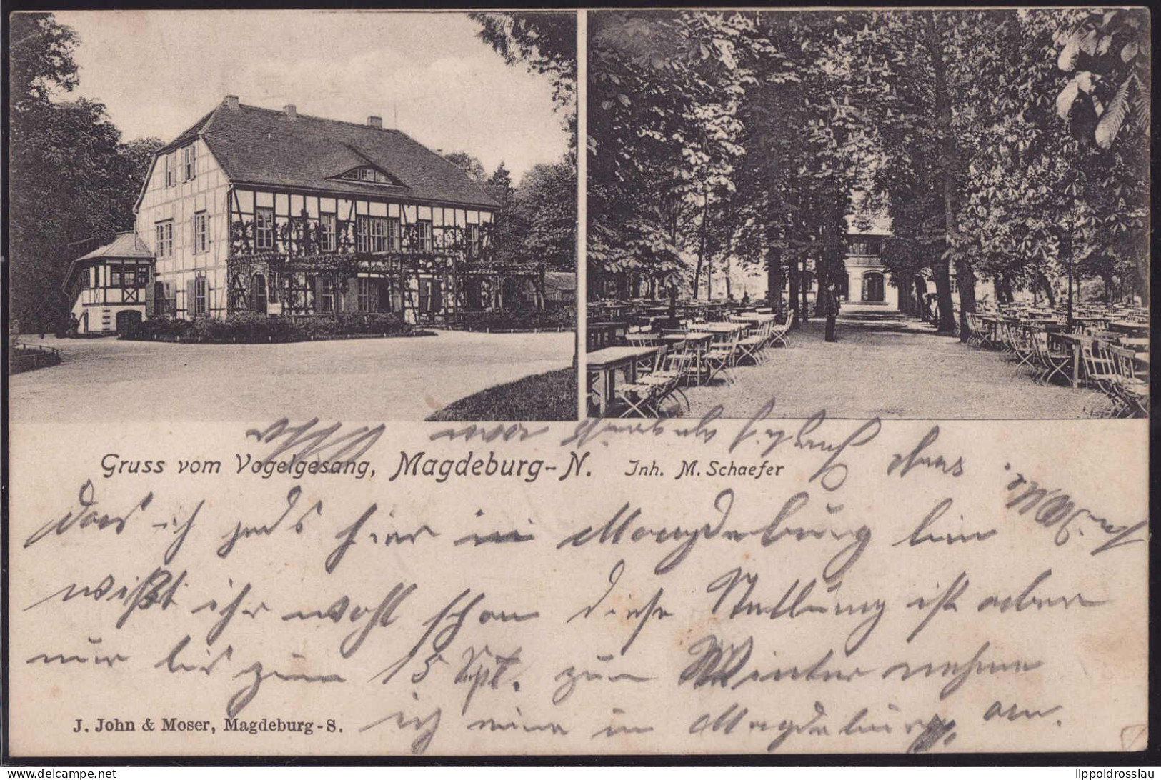 Gest. O-3000 Magdeburg-Neustadt Gasthaus Vogelgesang 1907 - Maagdenburg