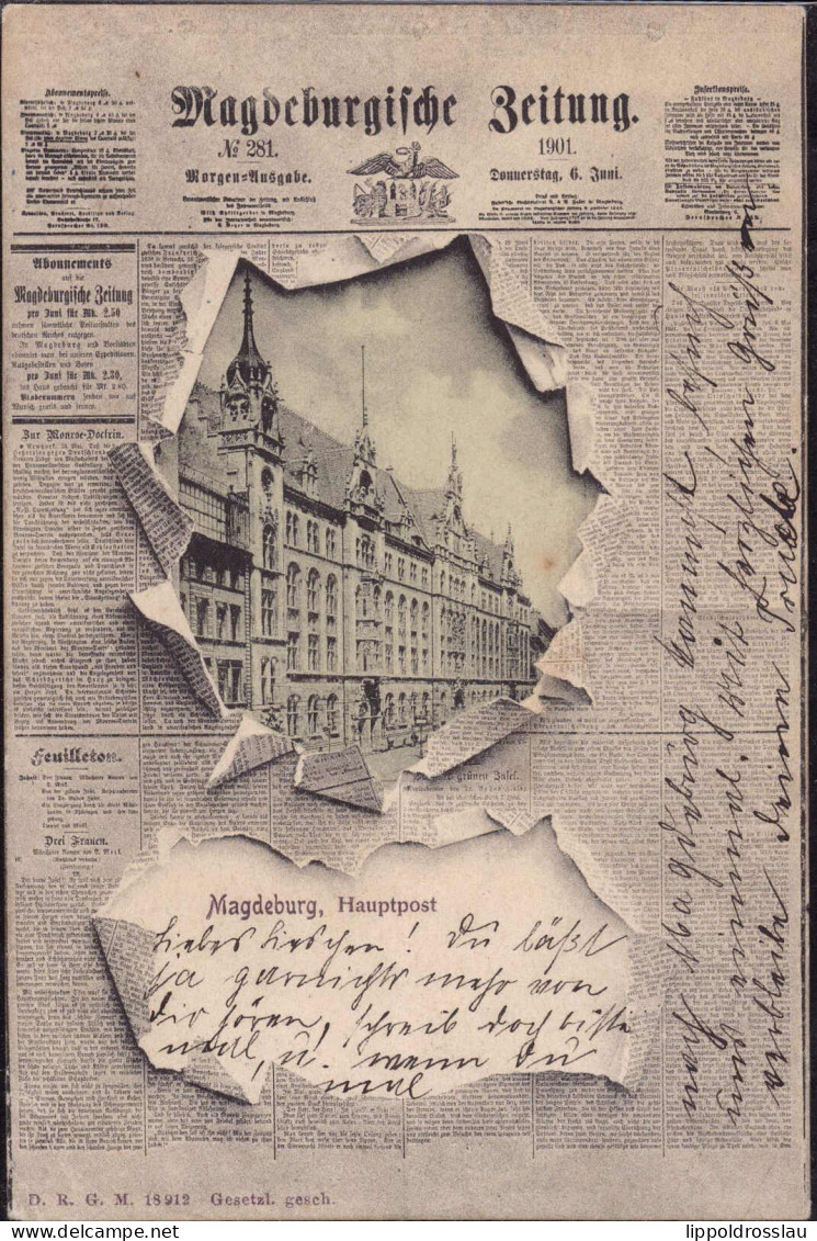 Gest. O-30000 Magdeburg Hauptpost Magdeburgische Zeitung 1906 - Magdeburg