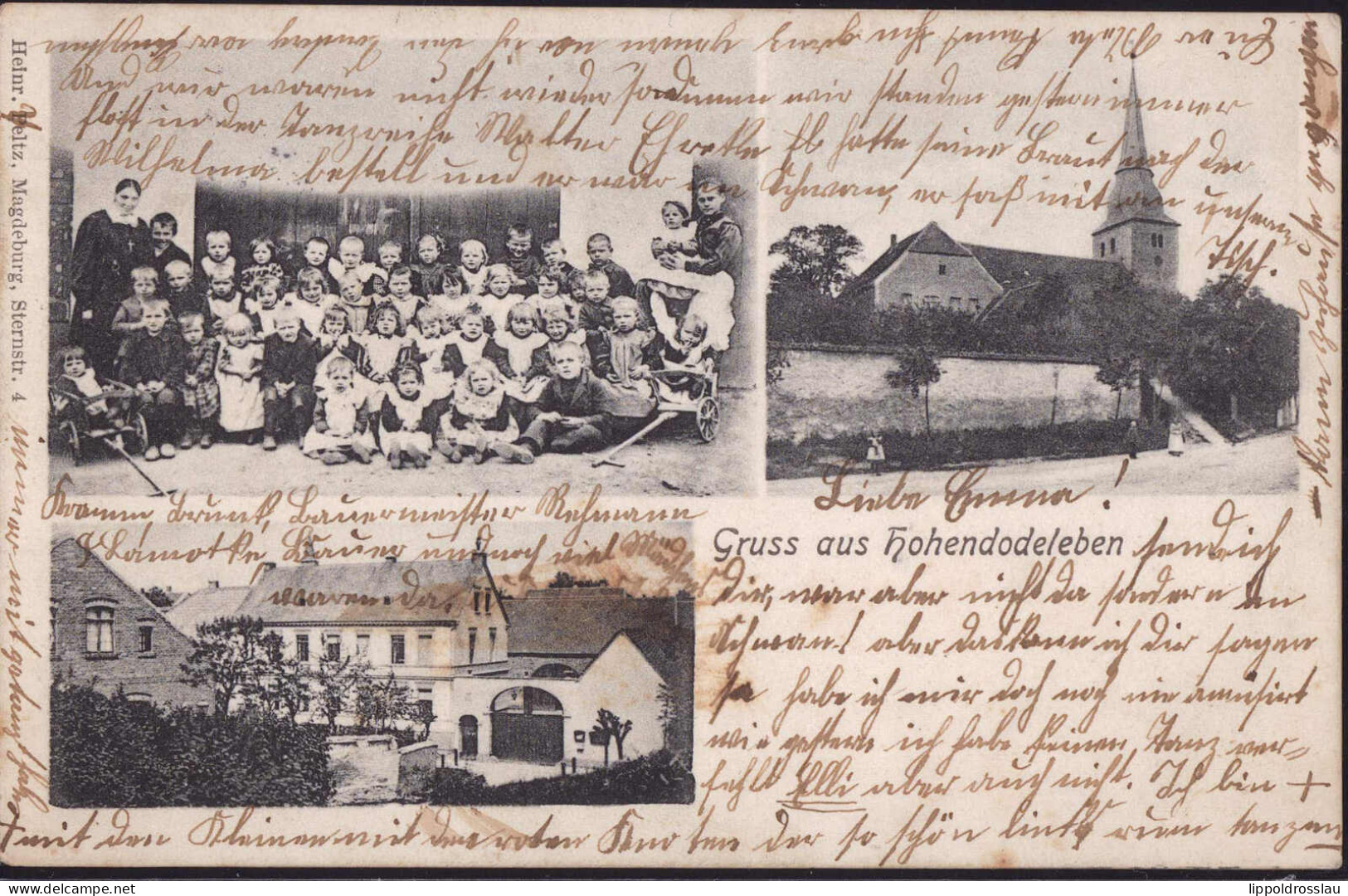 Gest. O-3101 Hohendodeleben 3-Bildkarte, Briefmarke Entfernt - Magdeburg