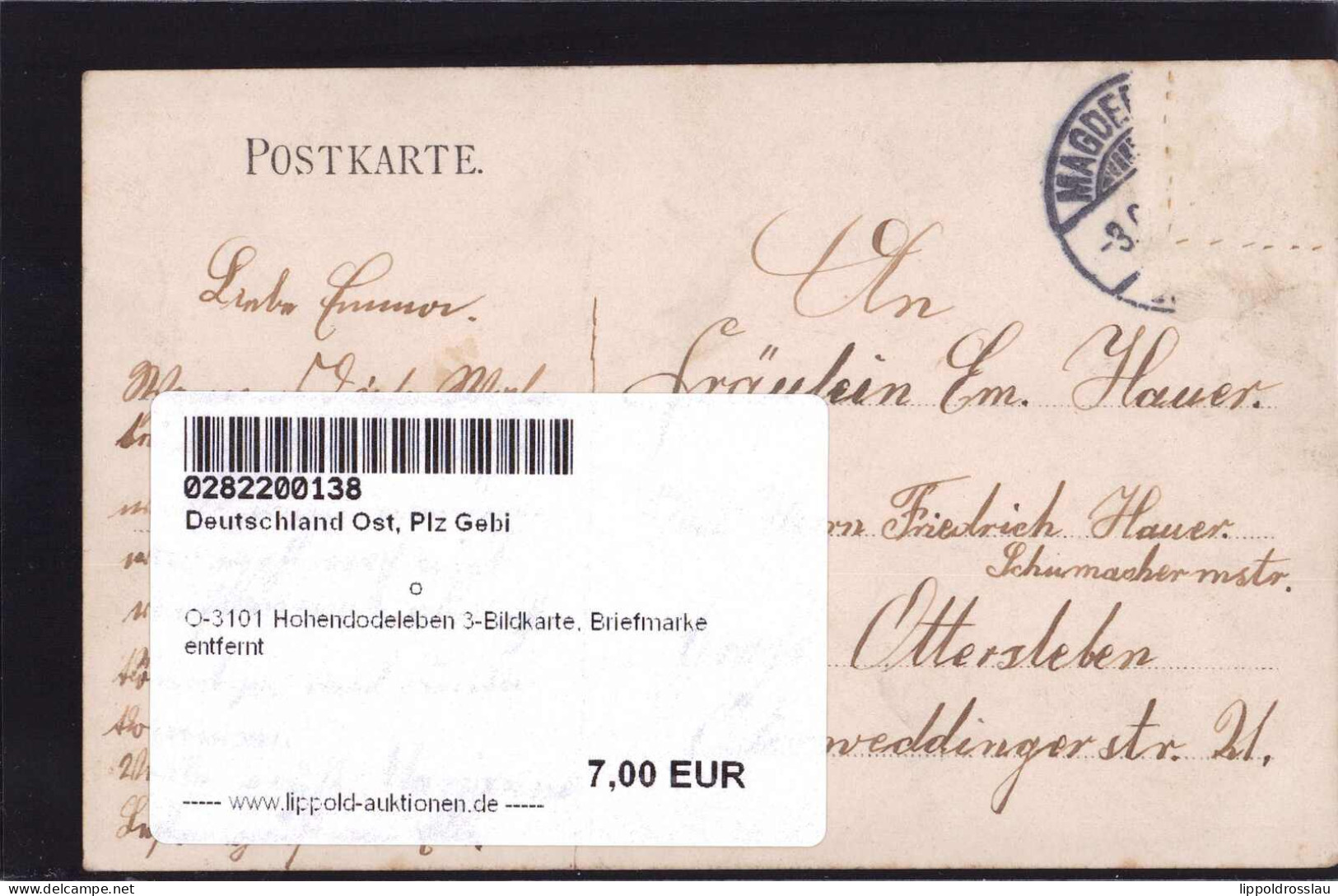 Gest. O-3101 Hohendodeleben 3-Bildkarte, Briefmarke Entfernt - Maagdenburg